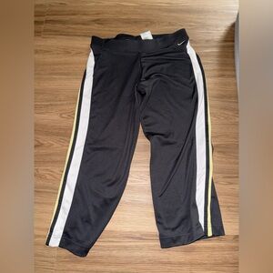 Nike Kids Black Joggers with White and Yellow Stripes